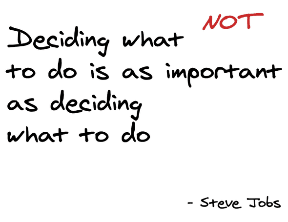 Deciding what not to do - Steve Jobs quote